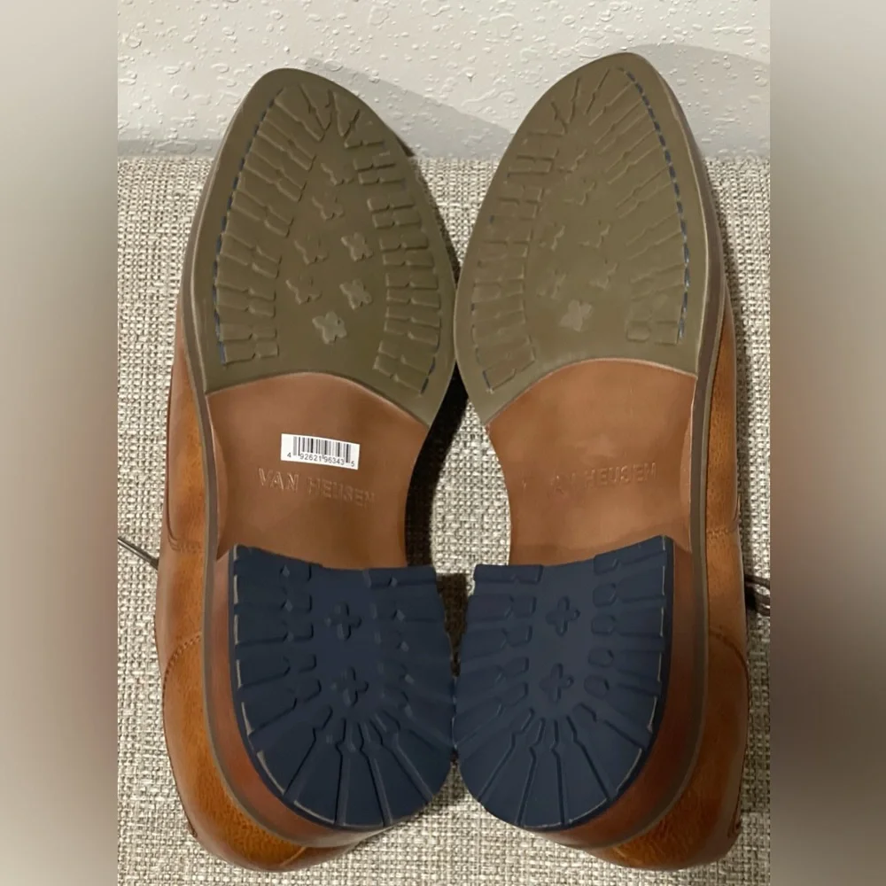 VAN HEUSEN Men's Geraldo Oxford Memory Foam Shoes Brown Size 12 New Without Box - Picture 7 of 8